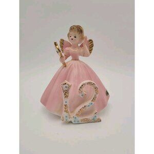 Josef Originals Birthday Angel Age 12 Black Eyes Pink Dress 6 Inch Sticker